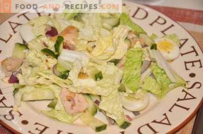 Salad with cod liver and quail eggs