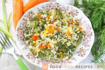 Ris med grönsaker för garnering
