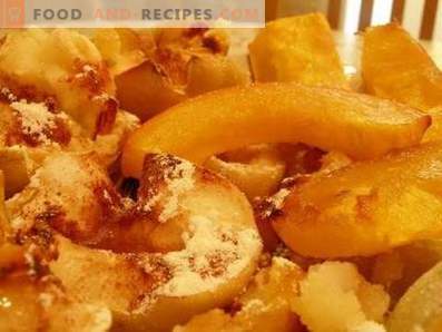 Pumpkin with apples baked in the oven