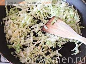 Patties with cabbage on yeast dough in the oven