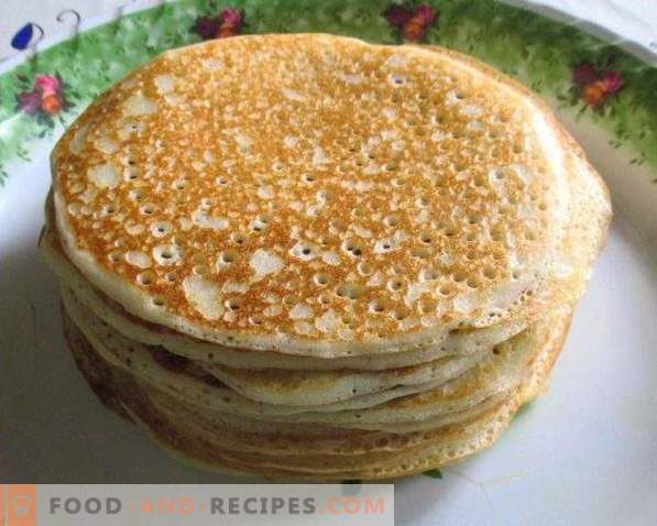 Thick pancakes with yeast