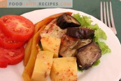 Chicken with eggplants and potatoes