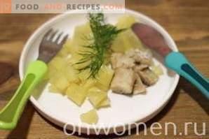 Hake baked in the oven with potatoes