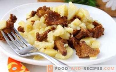 Potatoes fried with chanterelles in a slow cooker