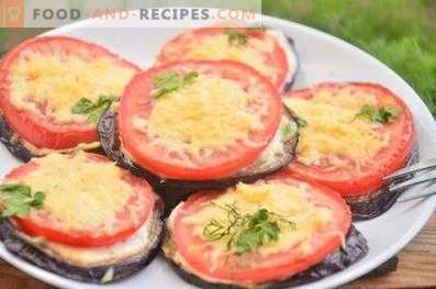 Fried eggplants with tomatoes and cheese