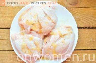 Chicken thighs in ginger-honey marinade