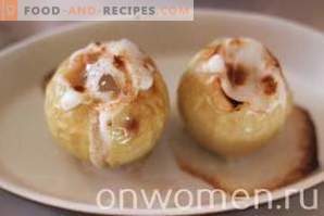 Baked apples with sugar in the oven