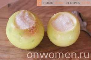 Baked apples with sugar in the oven