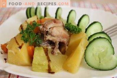 Chicken with potatoes and zucchini in a slow cooker