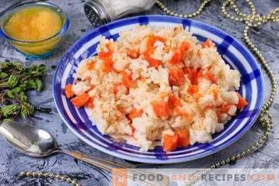 Rice porridge with pumpkin on milk in a slow cooker