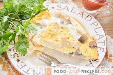 Omelet with cauliflower and mushrooms in the oven