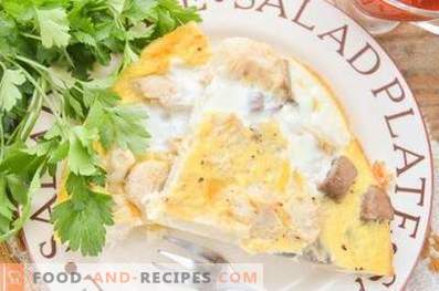Omelet with cauliflower and mushrooms in the oven