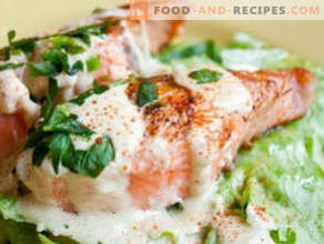 Salmon in a creamy sauce in the oven