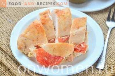 Chicken breast baked with tomatoes in kefir