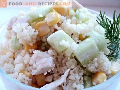 Salad with couscous and chicken