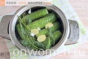 Salted cucumbers with ginger