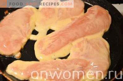 Chicken breast, fried in kefir batter