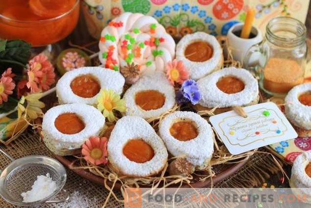 Easter Egg Cottage Cheese Cookies with Apricot Jam