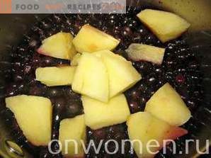 Juodasis aronijos uogienės uogienė su obuoliais