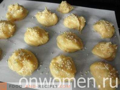 Profiteroles with potato and cheese filling