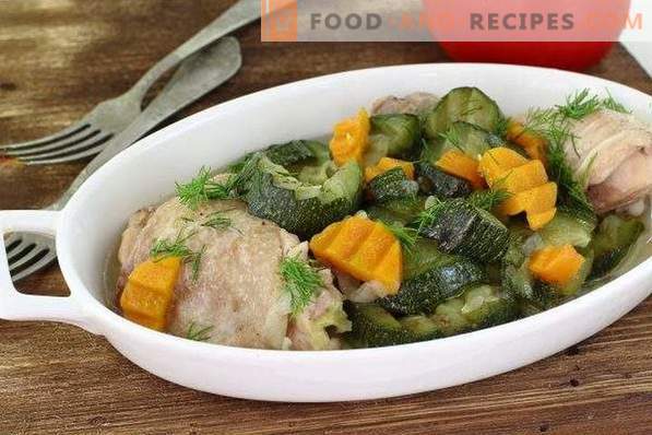 Squash with chicken in a slow cooker