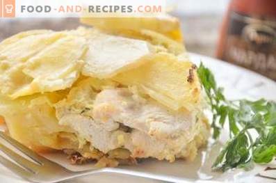 Potato casserole with chicken in the oven
