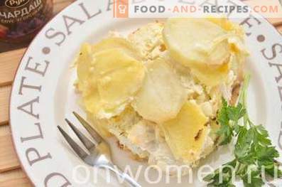Potato casserole with chicken in the oven