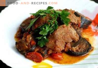 Meat stewed with eggplants