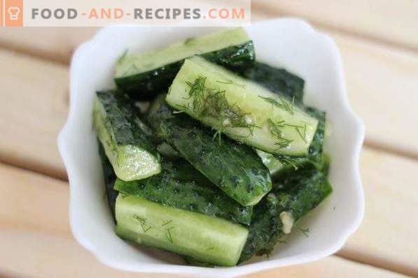 Sliced ​​cucumbers with instant mustard