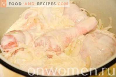 Baked chicken legs in kefir in a slow cooker