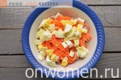 Chicken, prune and Korean carrot salad