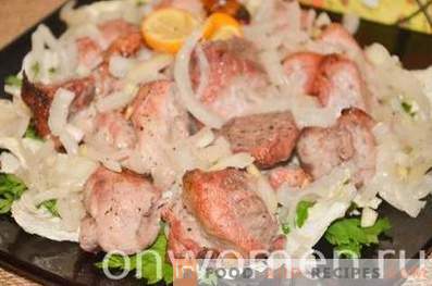 Pork kebab in the oven for two hours