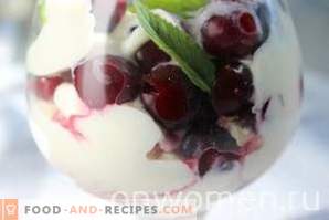 Cottage cheese dessert with sweet cherry