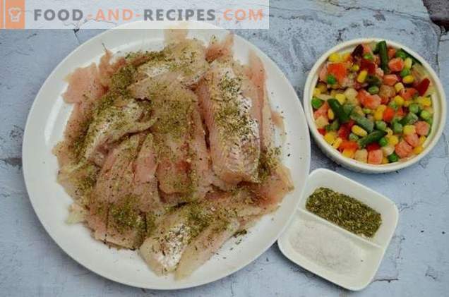 Fish Casserole with Vegetables and Cheese Sauce