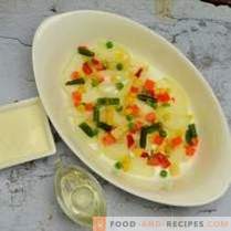 Fish Casserole with Vegetables and Cheese Sauce