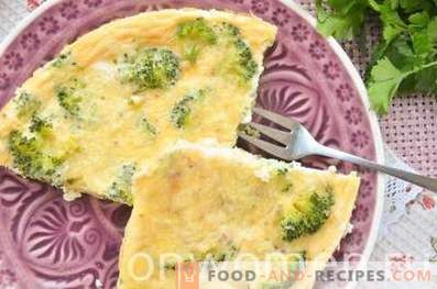 Omelet with broccoli and cheese in the oven