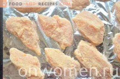 Chicken breast baked in breadcrumbs