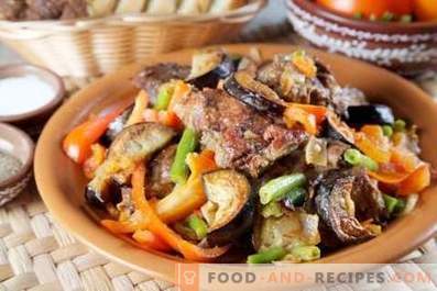 Lamb stewed with eggplants and tomatoes