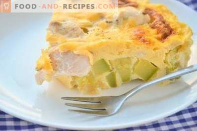 Zucchini casserole with chicken in the oven