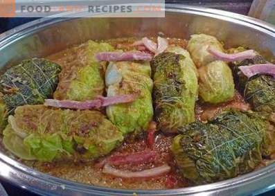 Cabbage rolls with minced meat and rice