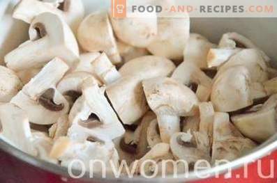 Fast marinated champignons