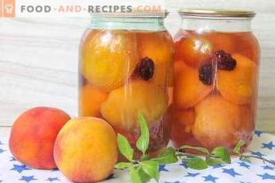 Peaches in syrup for the winter