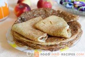 Custard pancakes on kefir without eggs
