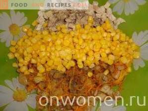 Salad with Chicken, Mushrooms and Corn