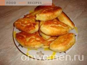 Potato pies on kefir in a frying pan