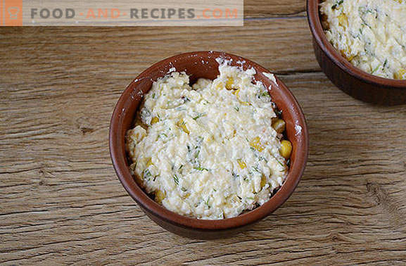 Casserole with corn and curd: tasty, healthy and beautiful! Step by step author's photo recipe casseroles of cottage cheese and canned corn