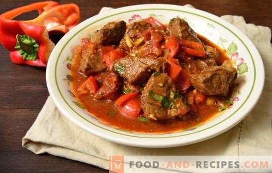 Pork goulash in a pan - tender meat in a gravy! Recipes for delicious pork goulash in a pan with vegetables