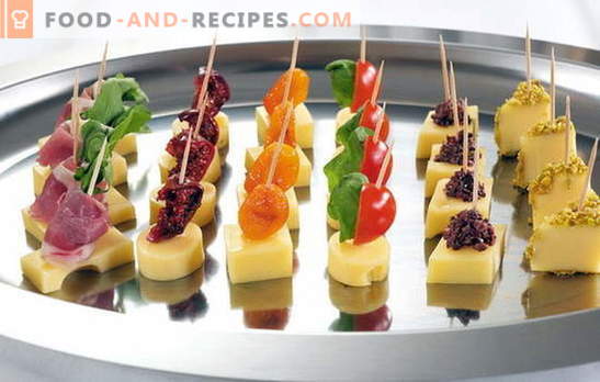 Delicious and elegant decorations - simple canapes on skewers. On the holiday table: simple canapes on skewers: ways of serving