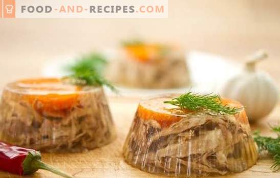 A filler of pork tongue is a table decoration! Recipes of different water from pork tongue: with mushrooms, vegetables, eggs