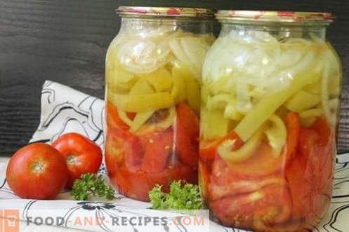 Salad for the winter of peppers and tomatoes with aspirin - the ideal method of canning